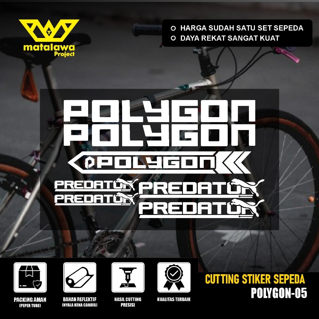 PREMIUM Stiker POLYGON Sticker Cutting Sepeda POLYGON Predator Stiker Decal Aksesoris Bike MTB Balap