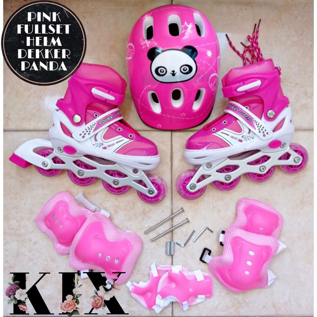 KIX Sepatu Roda Anak Inline Skate Merk POWER / Inline Skate Shoes Murah / Sepatu Roda Fullset Panda