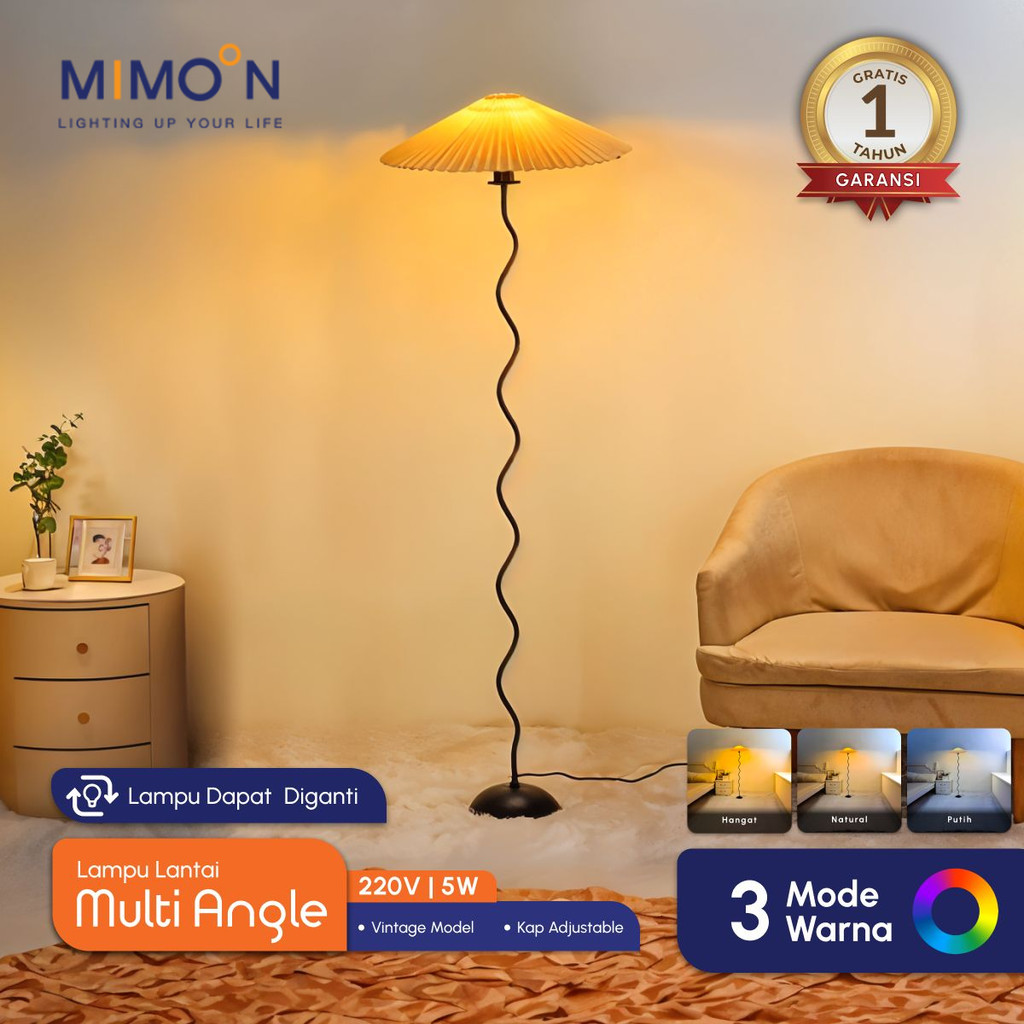 MIMOON Standing Lamp Lampu Standing Lampu Ruang Tamu Lampu Led Kamar Aesthetic Lampu Hias Ruang Tamu