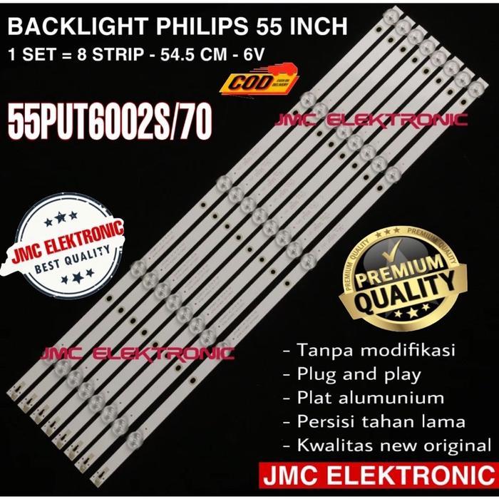 Backlight Tv Philips 55 Inch 55Put6002s/70 55Put6002s 55Put6002 Lampu BL 5K 6V - SESUAI FOTO Elmatu 