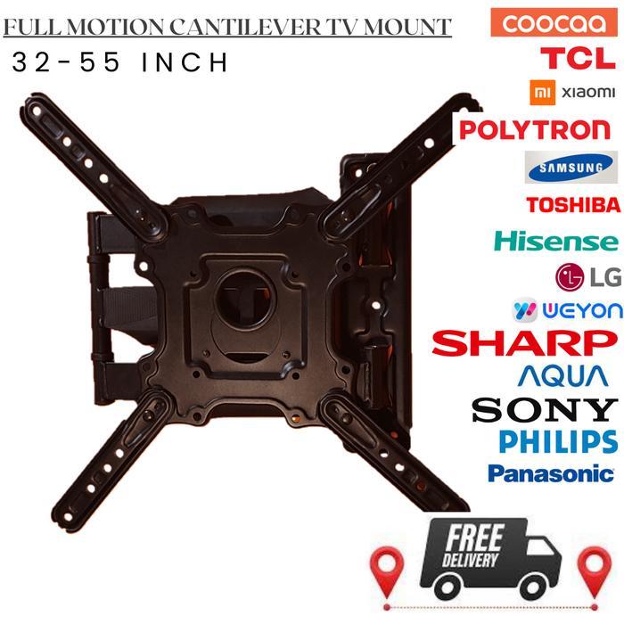 Bracket TV Import Super Premium Kuat Tebal dan Kokoh Besi Murni untuk TV 32 s/d 55 Inch dengan VESA 