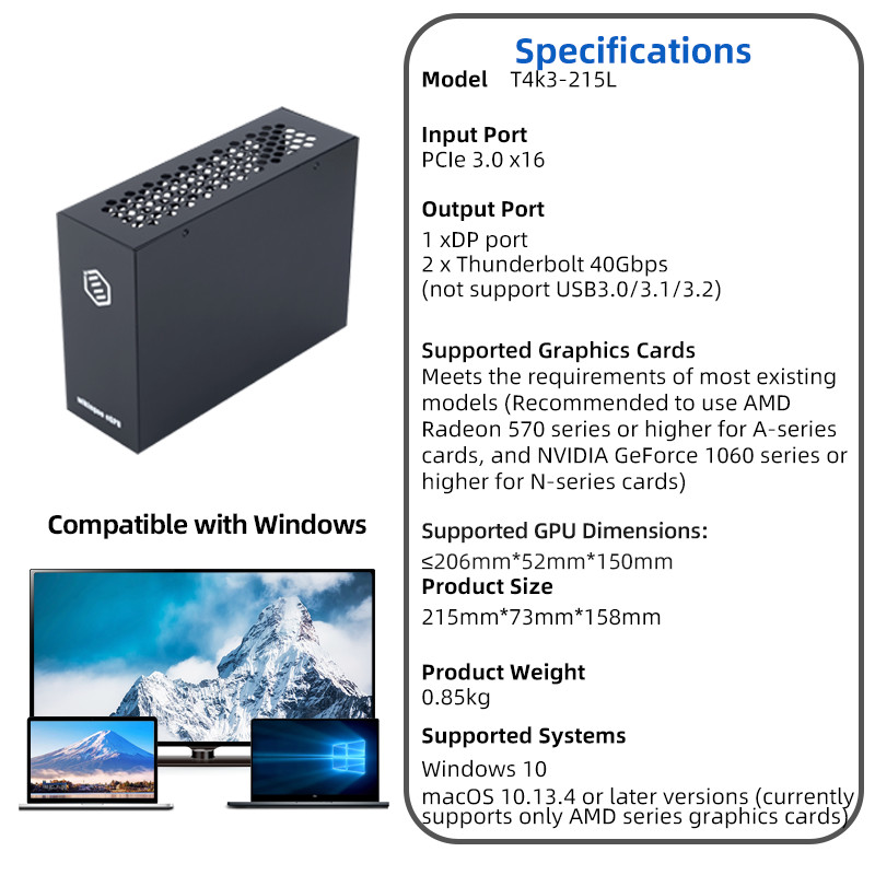 Dock eGPU Thunderbolt 4 GIGABYTE T4K3-215L untuk Upgrade Laptop Gaming Desain