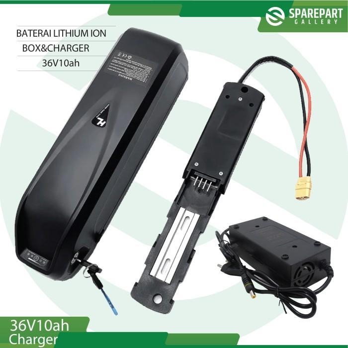 Aki Baterai Lithium Ion 36v10Ah dan charger sepeda listrik - 36V10AH - 36V10AH