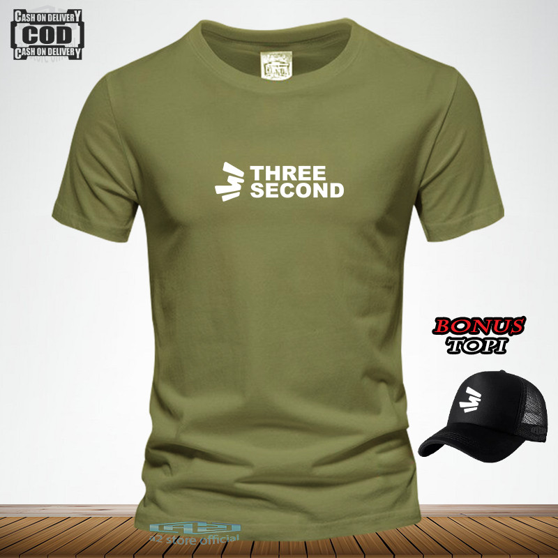Trendy now GRATIS TOPI  Baju Kaos Pria&Wanita Lengan Pendek / Tshirt  Distro 353cond Text Putih / Ba