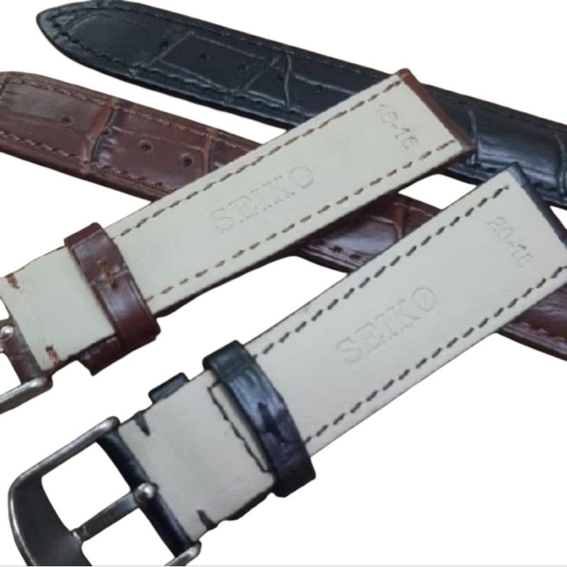 STRAP TALI JAM SEIKO TALI KULIT GENUINE LEATHER 18MM 20MM 22MM TALI JAM SEIKO