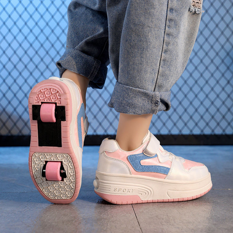 Sepatu Heelys Anak untuk Gadis, Sepatu Roller Lipat Dua Roda