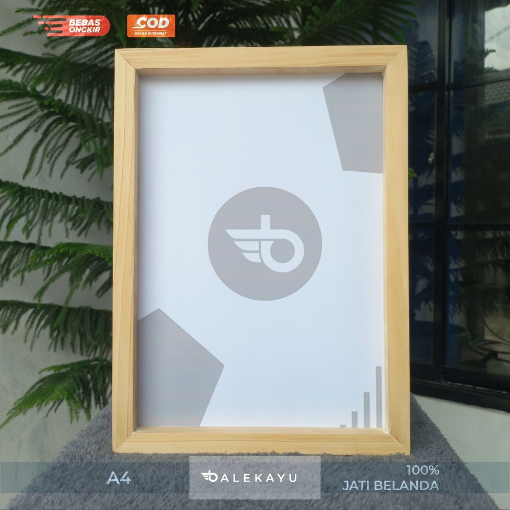 Bingkai Kayu Ukuran A4 / 21x30 Cm Bingkai Kayu Jati Belanda TANPA KACA