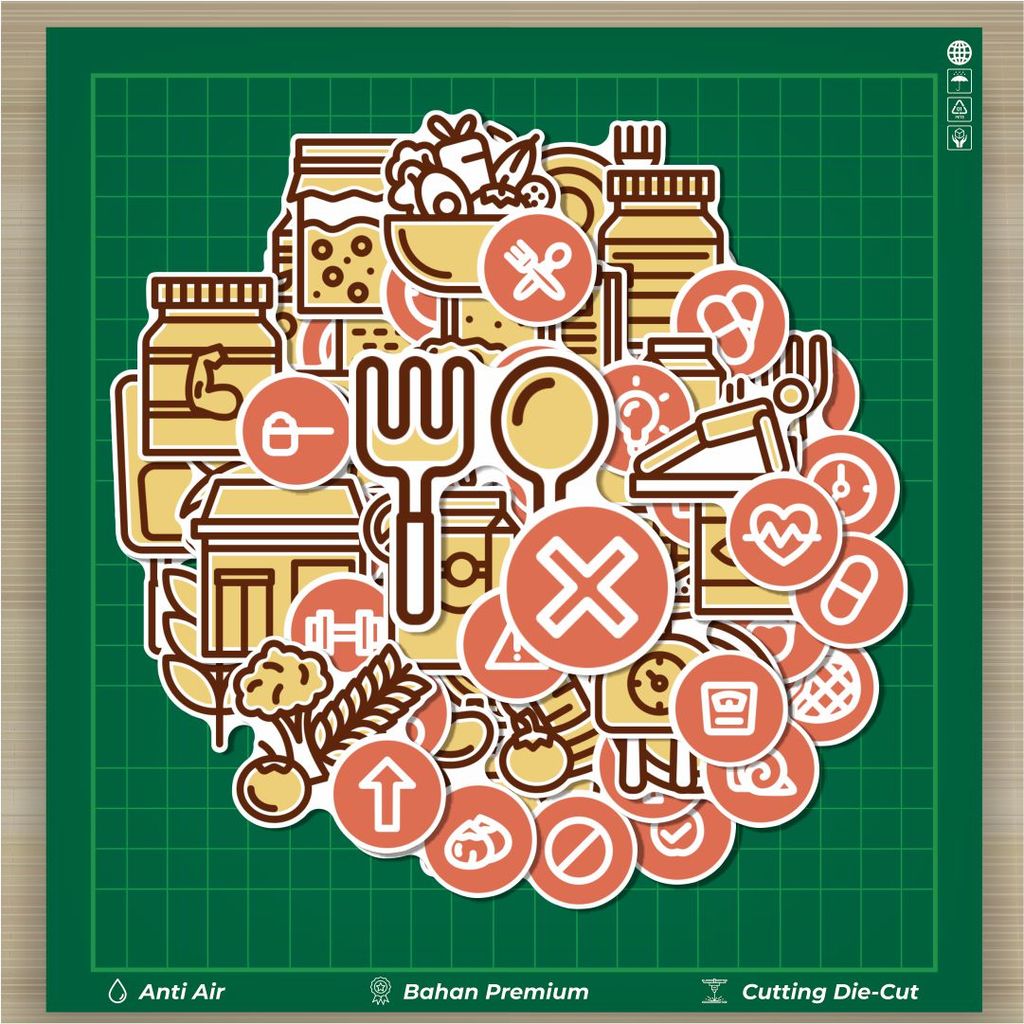 HOT 50 PCS Stiker Diet Program Flat Design Stiker Fashion Cars Decal Dingin Kartu Album Custom Vinyl