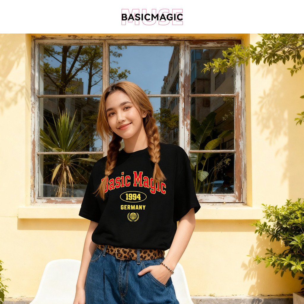 Kaos Pria Gaya Vintage dengan Cetakan 1994 Jerman Athletic, Basic, Street Style, Oversize 0477