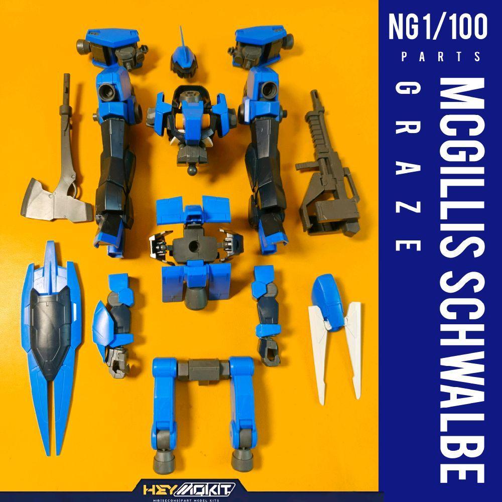 BANDAI NG FM 1/100 MCGILLIS SCHWALBE GRAZE PART PARTS HEAD HORN BODY TORSO CHEST SHOULDER HAND HANDS