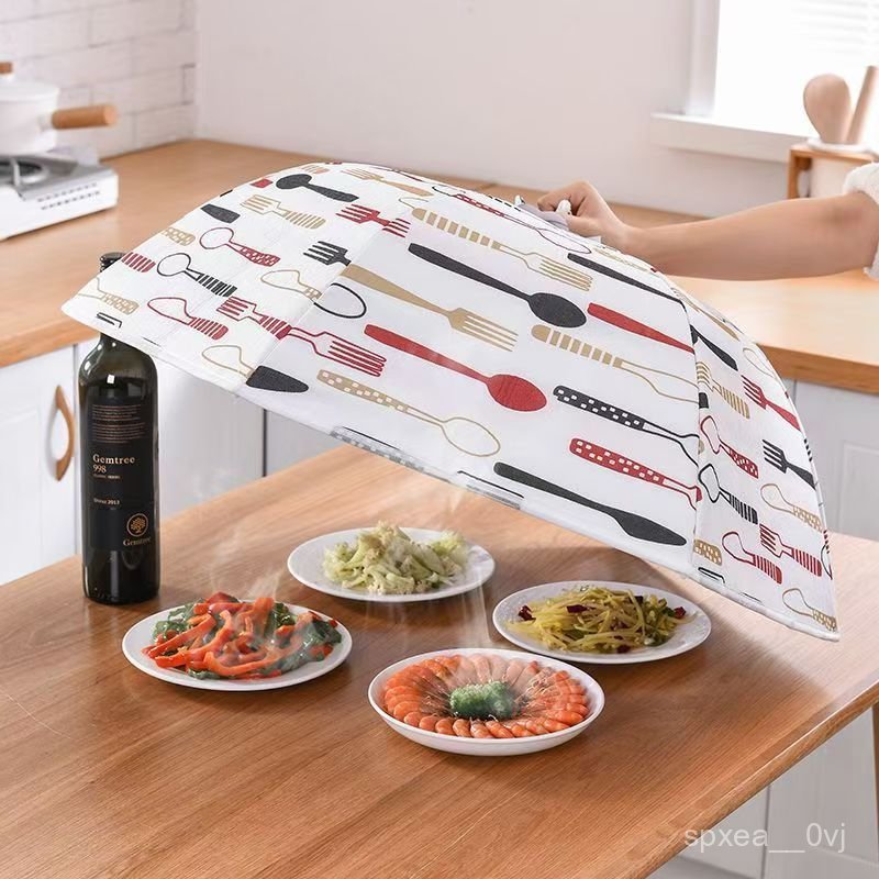 Insulated Food Cover for Home Use, Foldable Round Dustproof Food Cover, Kitchen Food Cover, Dining T