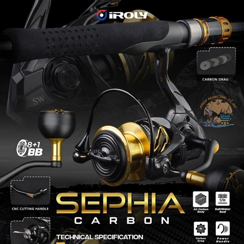 Reel IROLY SEPHIA+ SW & SEPHIA CARBON 500 800 1000 2000 3000 4000 6000 Topik Pancing