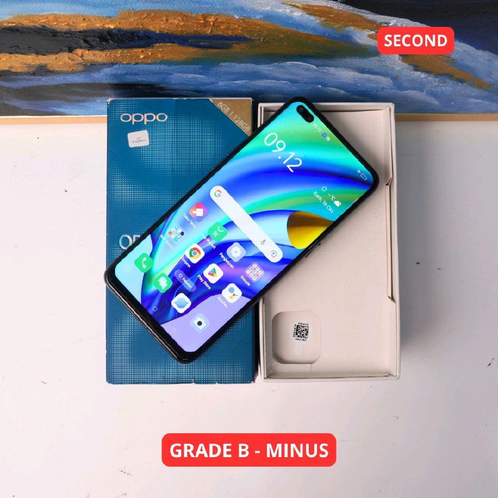 OPPO RENO 4F 8/128 GB GRADE B - MINUS HP SECOND ORIGINAL SINAR MUTIARA CELL (17533)