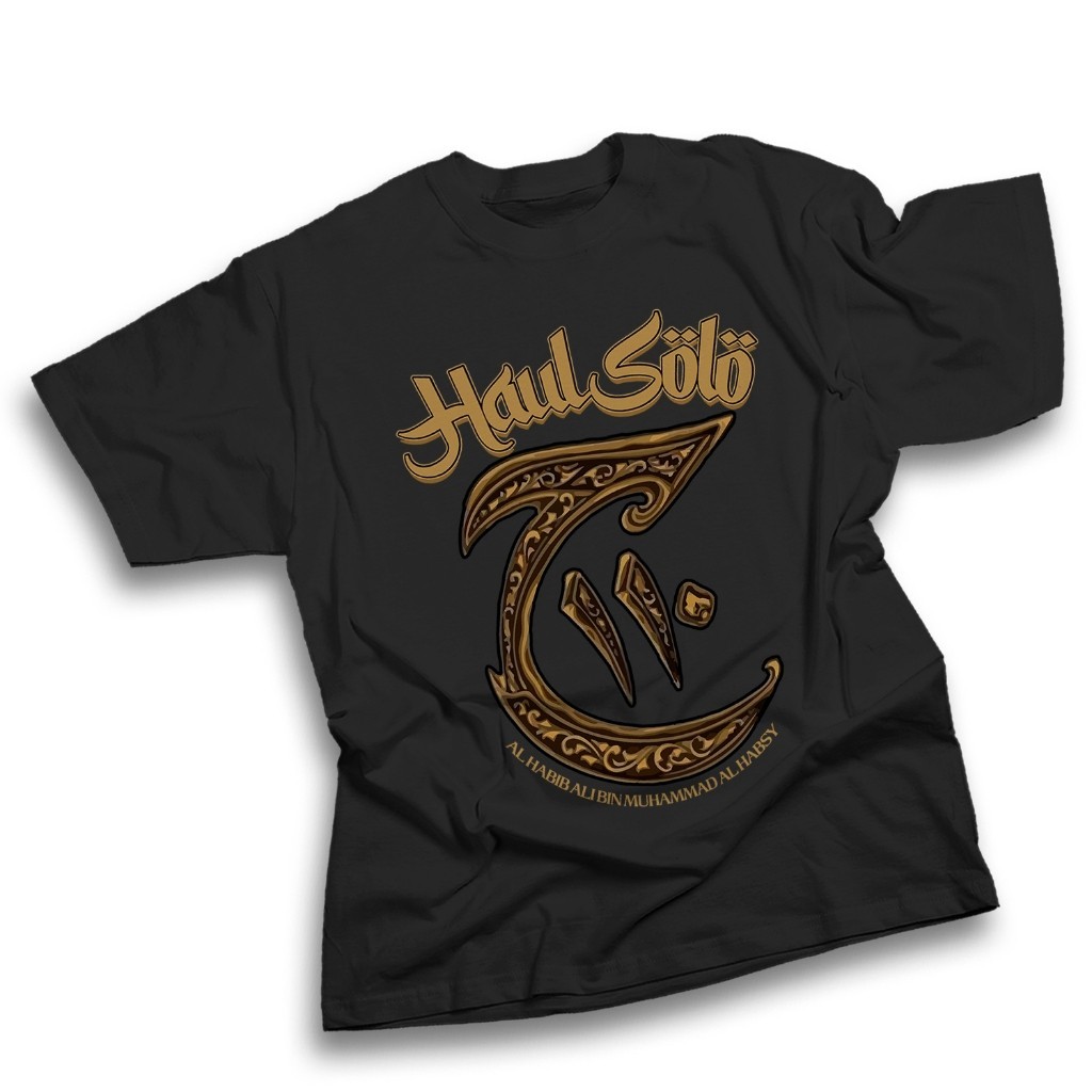 Kaos OLEH OLEH HAUL SOLO  Tshirt baju distro cotton combed 30s UNISEX KAOS SANTRI DAKWAH MUSLIM DARK