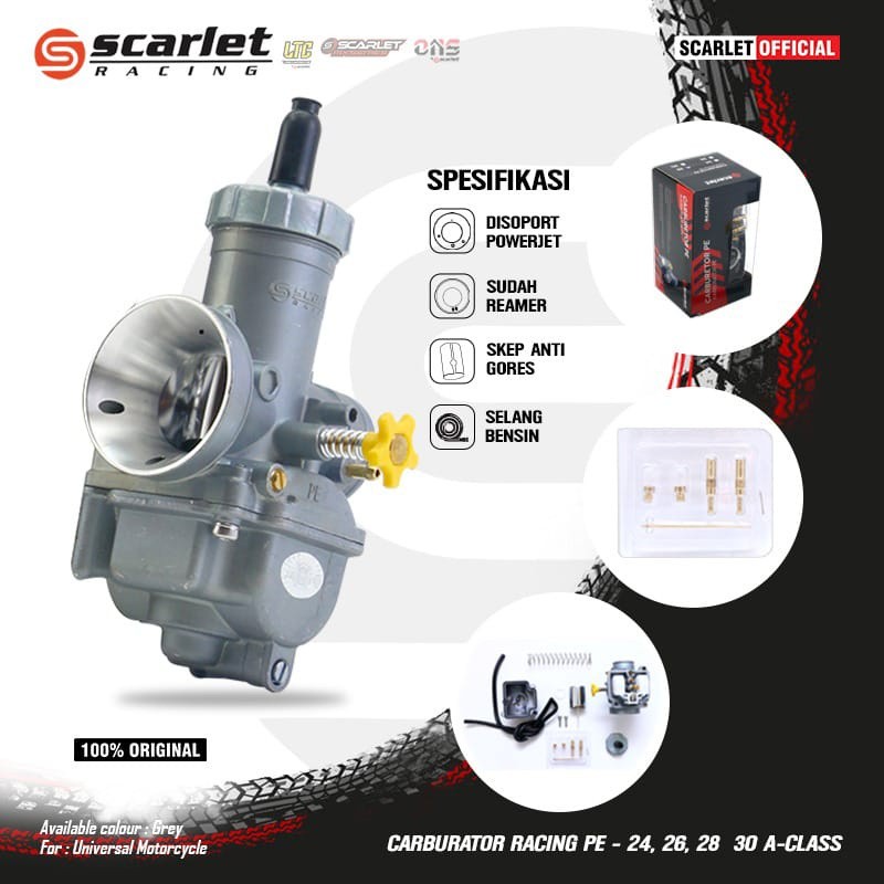 Bisa Cod Karburator Scarlet Original Pe 24 Pe 26 Pe 28 Pe 30 Karbu Carburator Universal Semua Motor