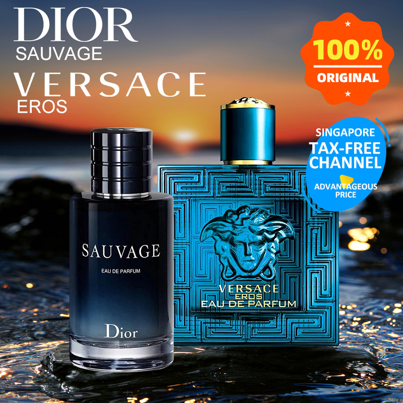 DIOR SAUVAGE Eau de Parfum 100ML+ VERSACE EROS EAU DE Parfum100ML for Pria Premium Parfum Set 100% O
