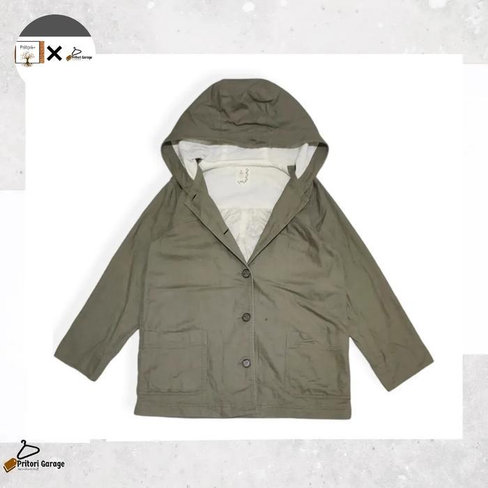 Soft Jeans Utility Parka Trucker Hoodie Jacket SM2 Earthy Green Color