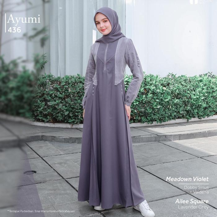 Baju Sarimbit Keluarga Muslim +Ethica Sarimbit ELFA 300 MEADOWN VIOLET - Gamis Ibu, XS