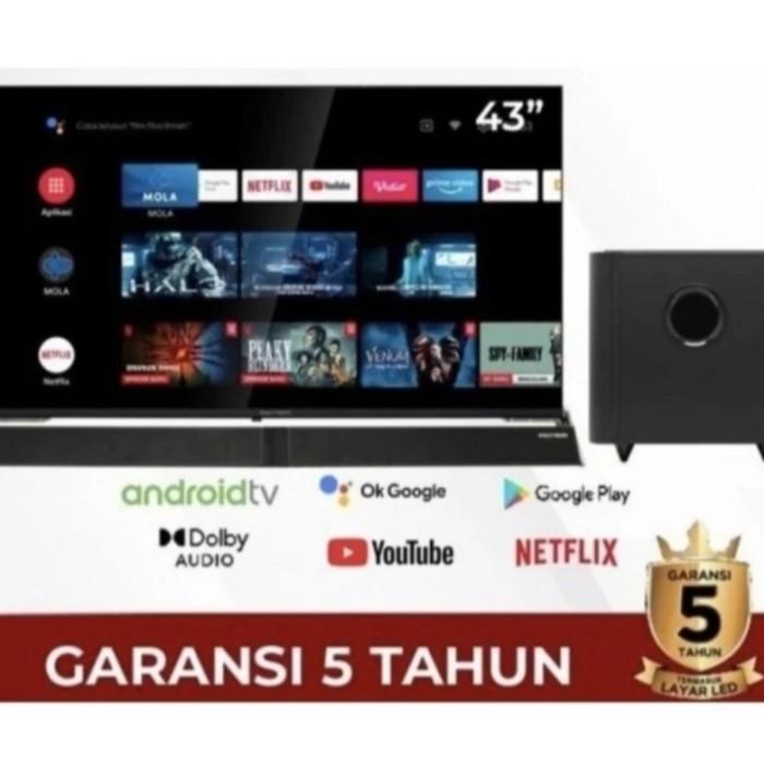 TV LED POLYTRON 43 INCH ANDROID SOUNDBAR 43 BG