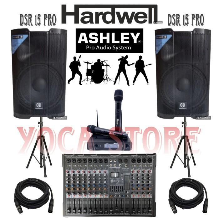 Paket Karaoke DSR 15PRO 15 Inch Mixer ASHLEY 12 Channel 2 Mic ORIGINAL