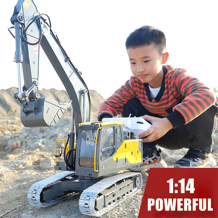 1/14 RC Full Metal Big Excavator Electric Alloy Rc Cars Excavator Model Toy  Remote Control Car Toys