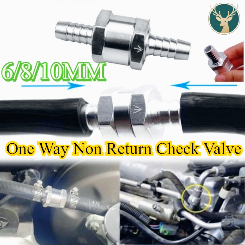 6/8/10MM Check Valve/One Way Valve/Check Valve Bahan Aluminum /Katup Satu Arah/Petrol Diesel Aluminu