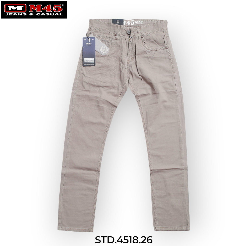 Celana Chino Pria Regular Fit Krem / Celana Katun Pria Standar Celana Cowok M45 Original - STD.4518.