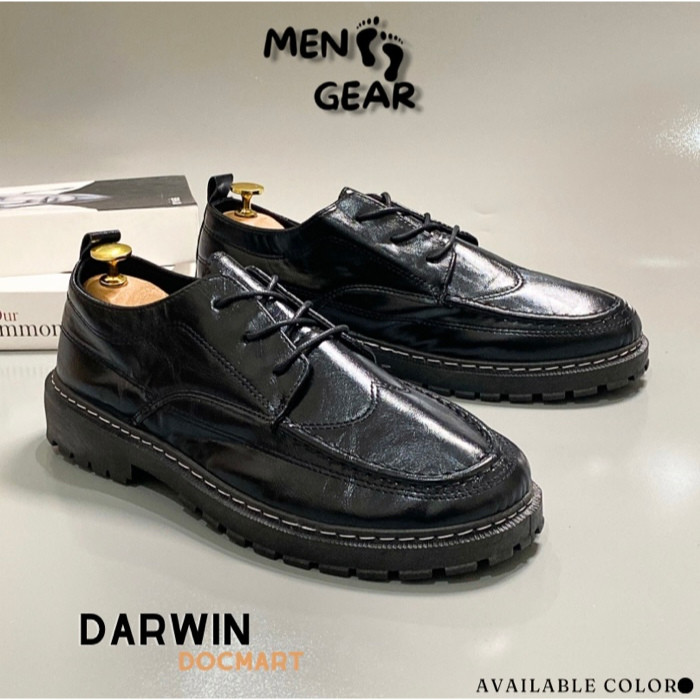 MENFOOTGEAR Darwin Sepatu Pantofel Pria Original Sepatu Kerja Formal Cowok Docmart Hitam