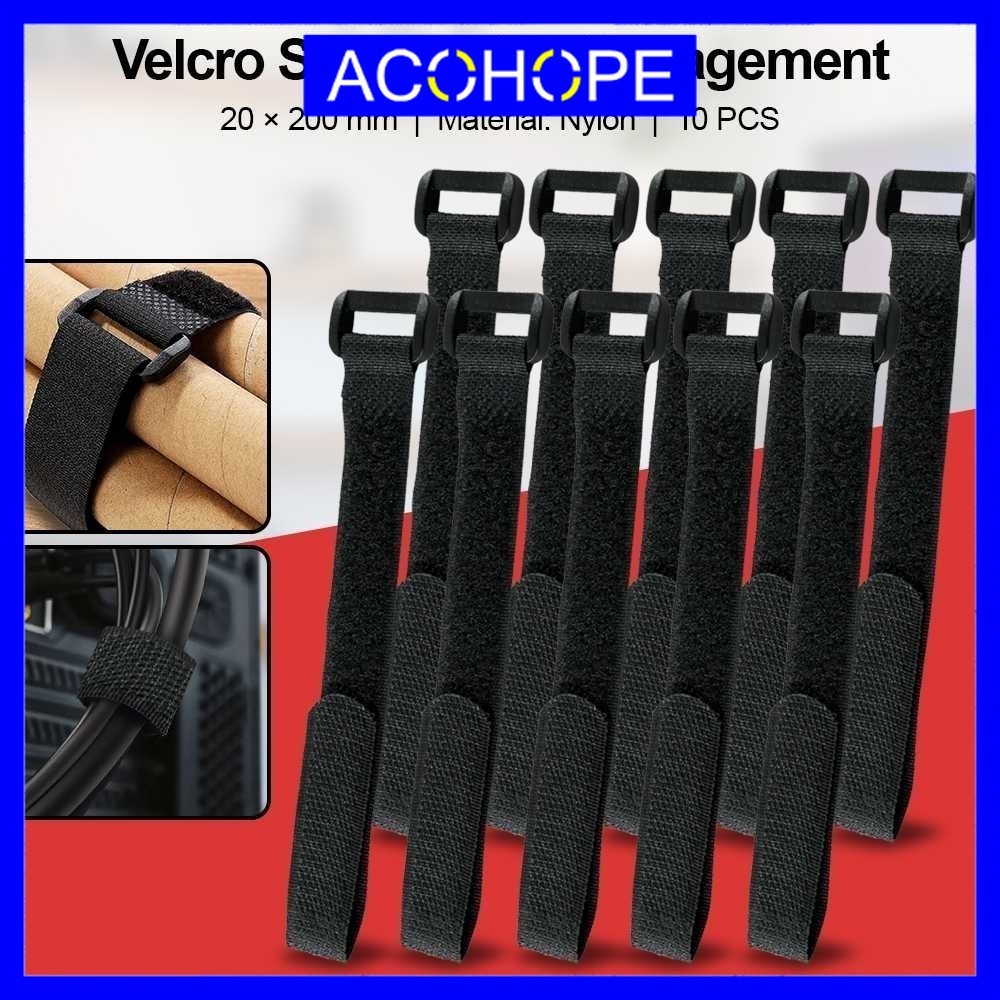Acohope Pengikat Kabel Velcro Strap Cable Organizer Nylon 10 PCS - EMVB
