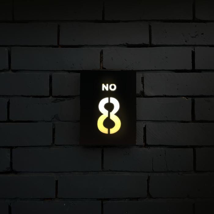 [  Promo ]  ||  Otello Nomor Rumah Acrylic LED Solar Cell Tahan Air Tanpa Baterai Tanpa Kabel Papan 