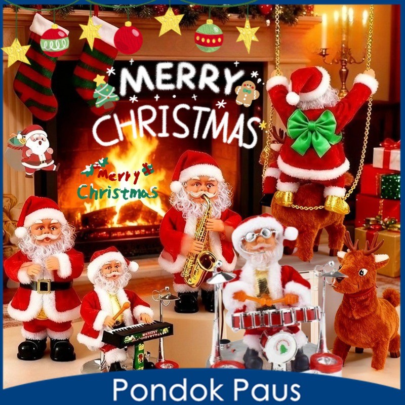 Santa Claus Mainan Santa Claus Yang Memanjat Tali Dekorasi Natal Hadiah Natal Mainan Santa