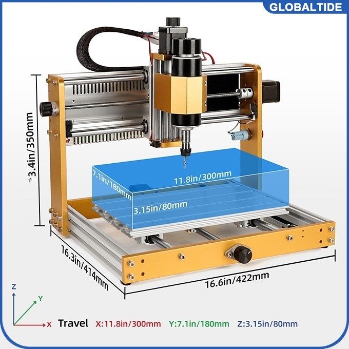 Mini CNC Router 3018 Pro Aluminum Frame CNC 3018 Plus Upgrade Kit NEMA17 Stepper Motor 500W Spindle 