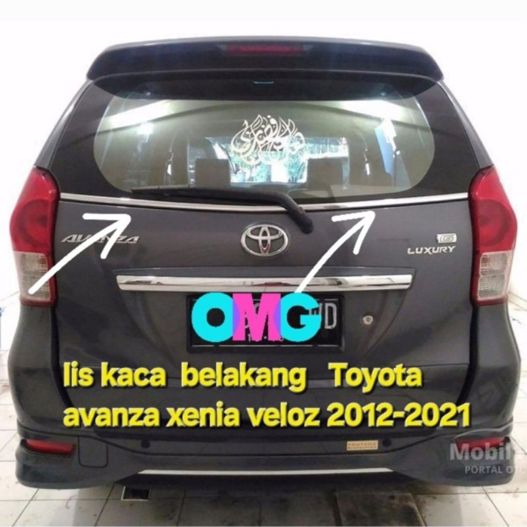 Lis List Kaca Belakang Toyota Avanza Xenia Veloz 2012-2021 Chrome