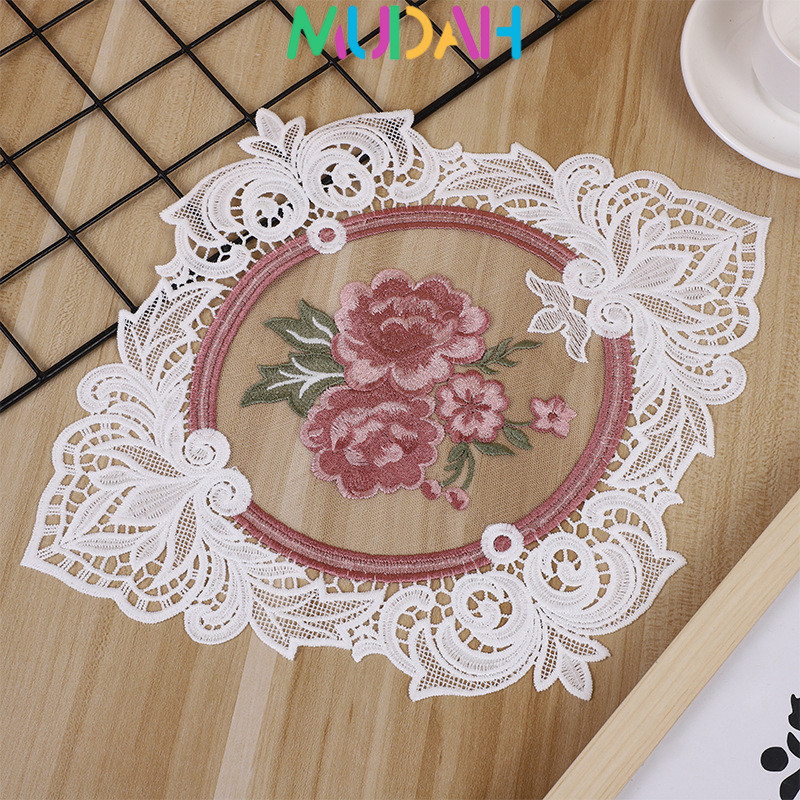 Aplikasi Bordir Ethnic Bunga Lace Coin Rose Import