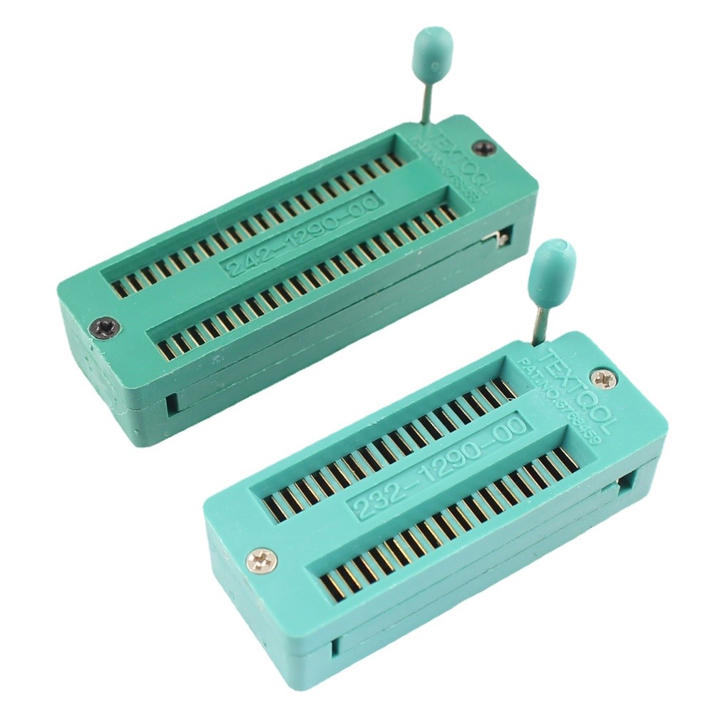 1pcs Gold Plated 1.778mm Pitch 28P 32P 42P 56P 64P DIP ZIF Test IC Socket Connector 28 32 42 56 64 P