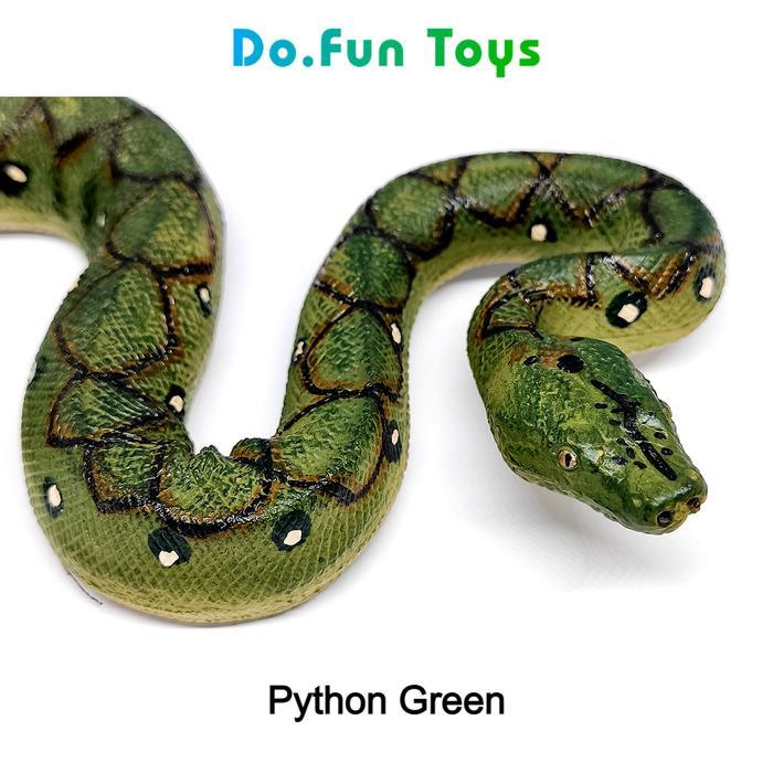 [Tia toys] Python Snake New Animal Figure / Miniatur Mainan Ular Piton - PYTHON GREEN