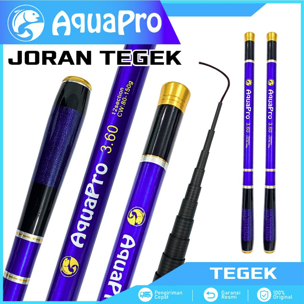 AquaPro - Joran Tegek AQUAPRO Joran Tegek Ruas Pendek ±40cm Dengan Ukuran 1.5M - 4.5M Bahan Serat Ca