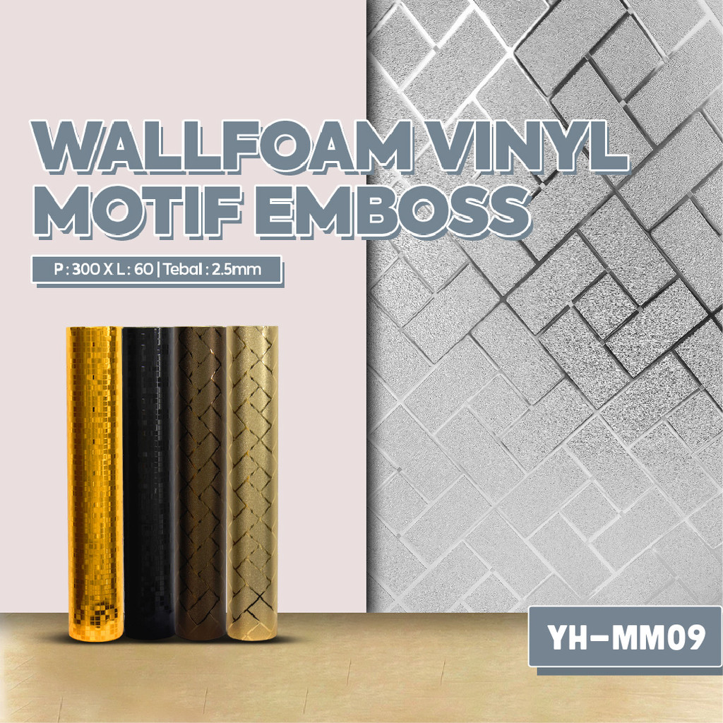 Wallpaper Dinding Foam Vinyl Motif Marmer - Stiker Dinding Wallfoam Pvc Anti Air & Tebal 60cm x 3m