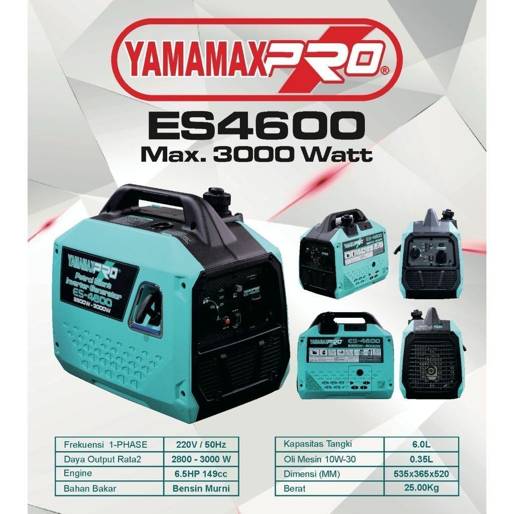 YAMAMAX PRO Genset Silent Inverter 2200watt dan 3000watt ES3600 dan ES4600 YAMAMAX PRO