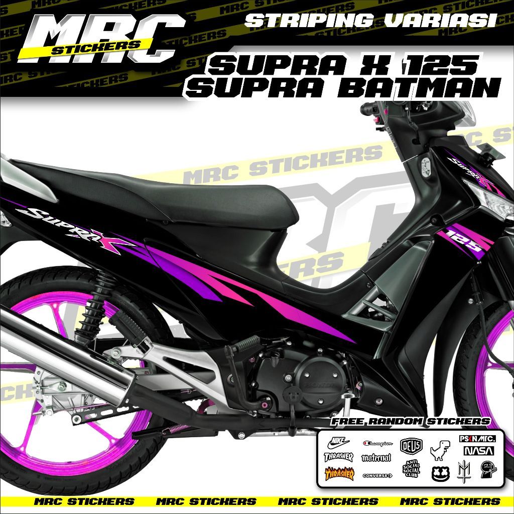 STRIPING / STIKER / SKOTLET VARIASI / CUSTOM SUPRA X 125 SUPRA BATMAN