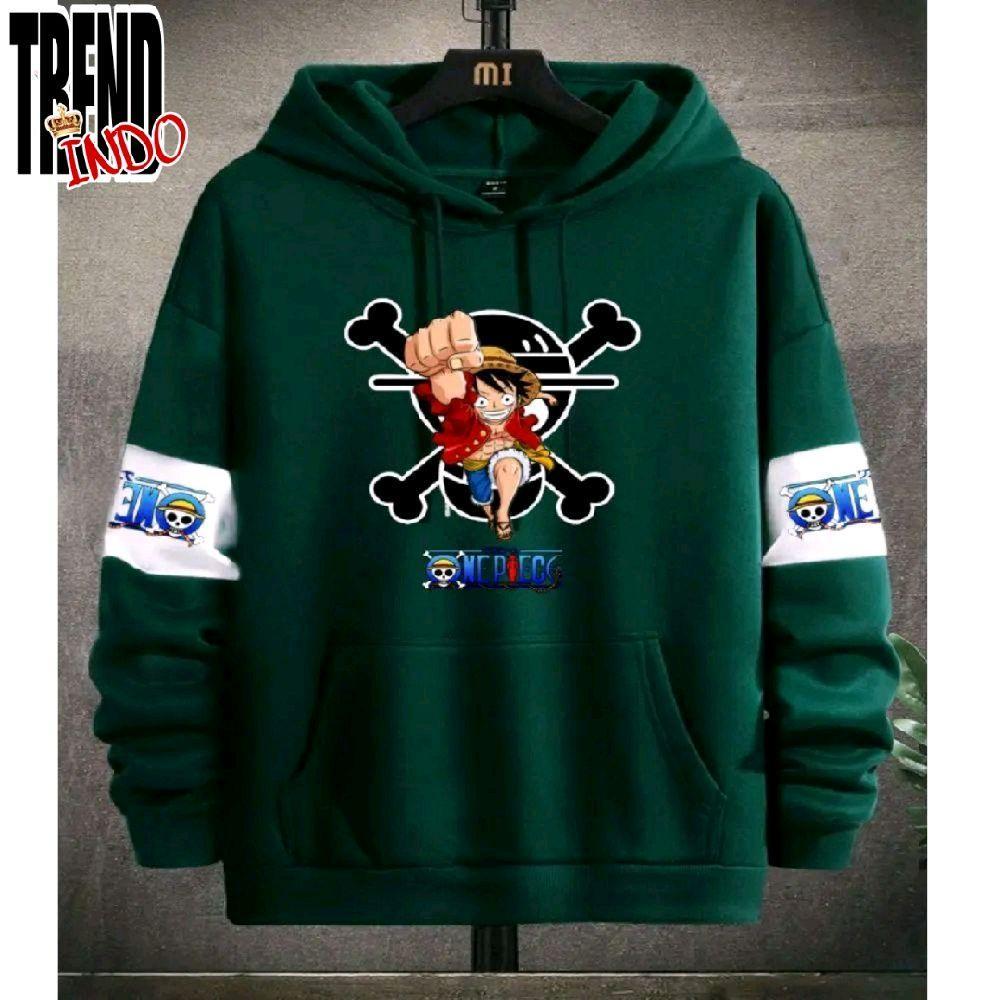 Jaket Hoodie Anak Cowok Monkey D. Luffy Usia 1 - 12 Tahun Hoodie Anak One Piece Kombinasi Warna Hija