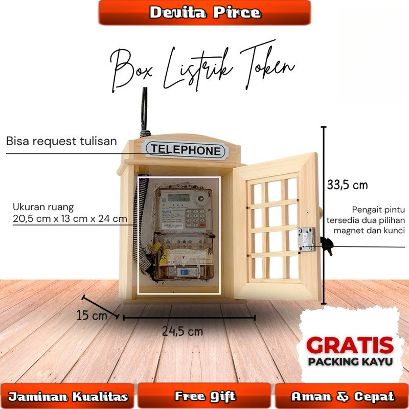 Box Meteran Listrik Prabayar Token London Kayu Natural