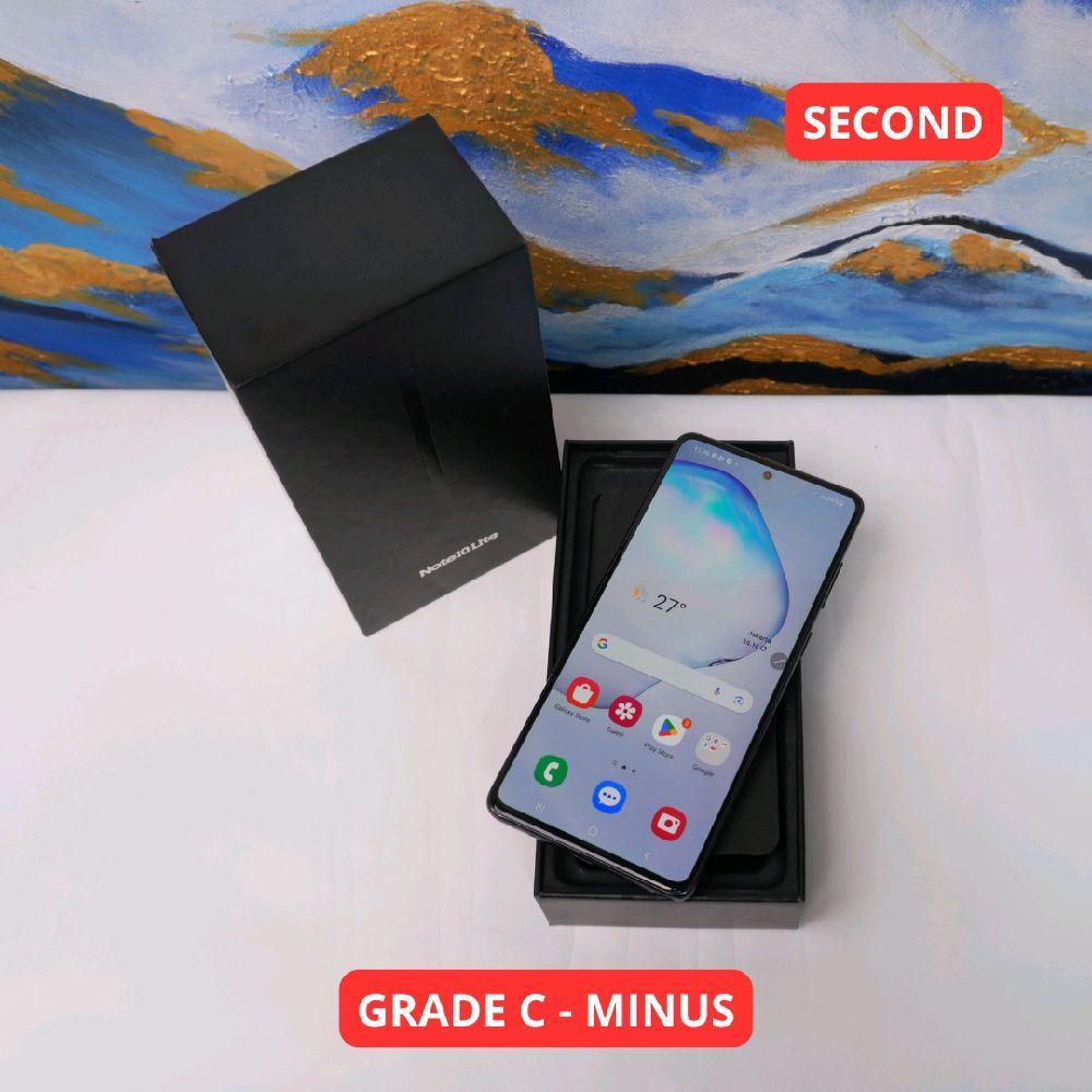 SAMSUNG NOTE 10 LITE 8/128 GB GRADE C - MINUS HP SECOND ORIGINAL SINAR MUTIARA CELL