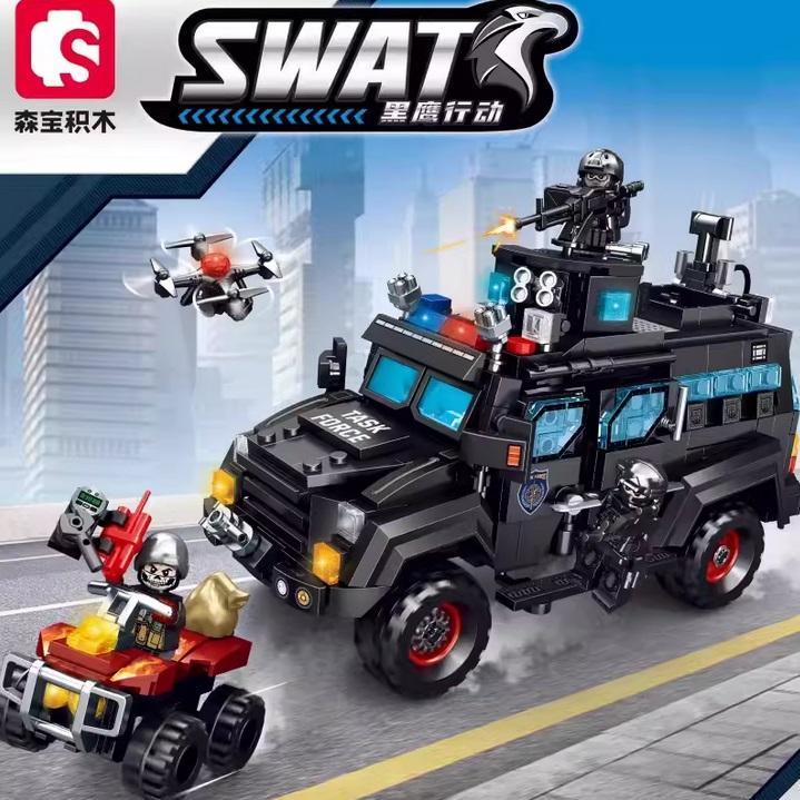 Sembo 104302 SWAT Police armored car vehicle bricks block