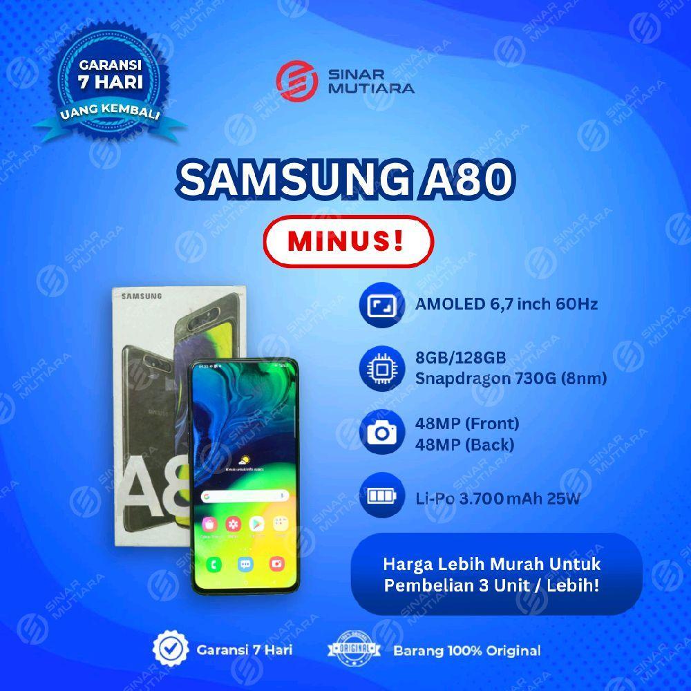 SAMSUNG A80 8/128 GB GRADE X - MINUS HP SECOND ORIGINAL SINAR MUTIARA CELL