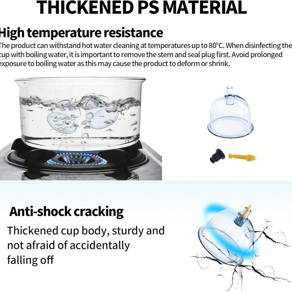 32pcs Cupping Relaxation Kit with Hand Pump and Detailed Cupping Manual for Multiple Sizes of Vacuum