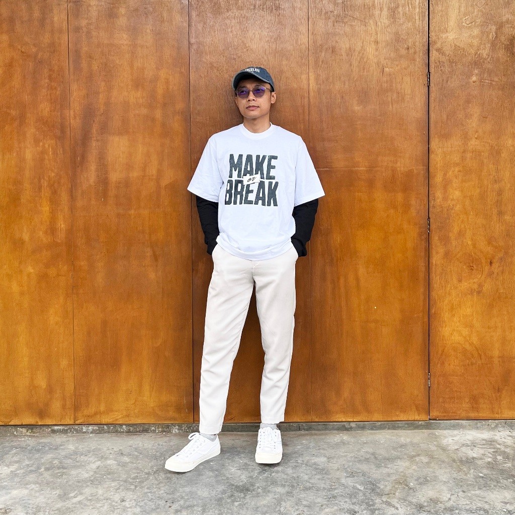 MAX COMPANY Kaos Lengan Panjang Double Layer Break