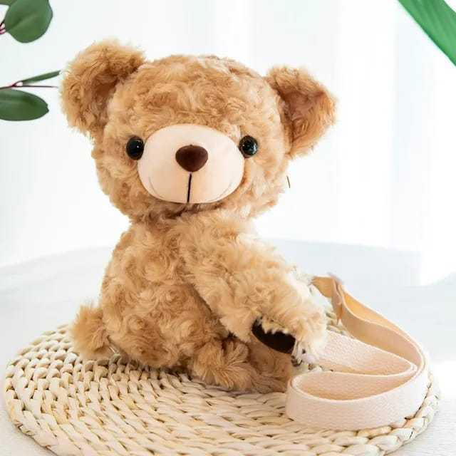 Tas selempang Beruang lucu /tas boneka beruang/tas bulu lucu tas beer lucu