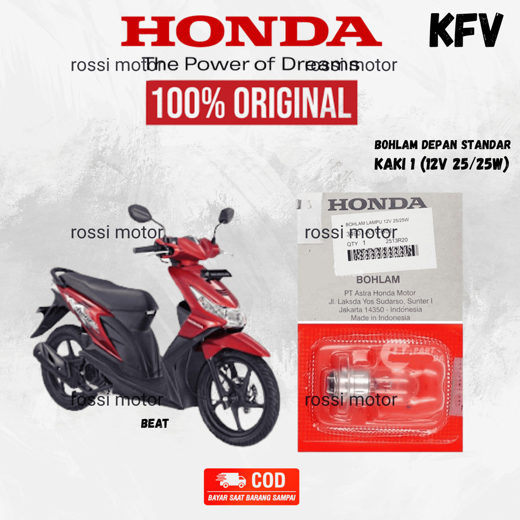 (PAKET 10 PCS) LAMPU BOHLAM DEPAN BEAT (KFV) | SPAREPART ORIGINAL  SUKU CADANG SEPEDA MOTOR