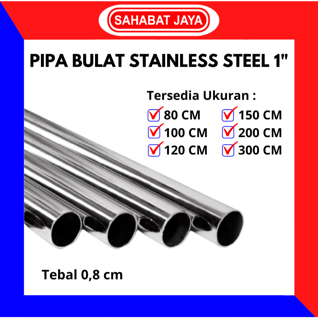 hanarayun - Huben Pipa Stainless Steel Bulat 1" Inch Pipa Gantungan 25 mm